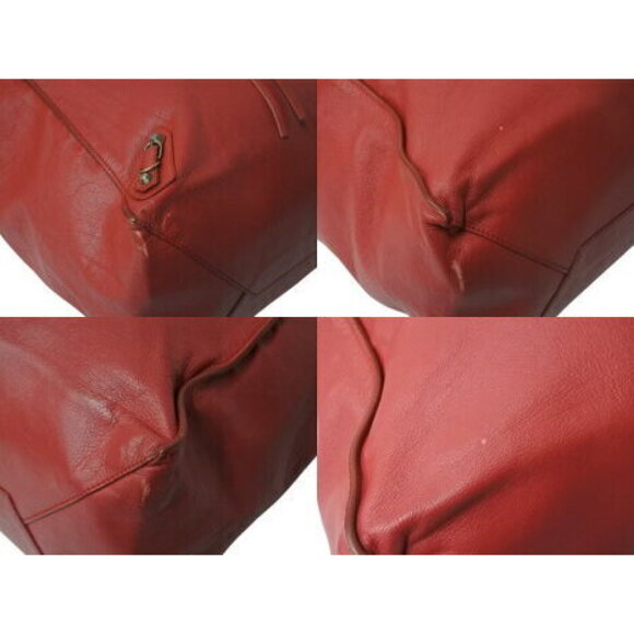 BALENCIAGA Paper Tote Bag Red Leather - Picture 5 of 8